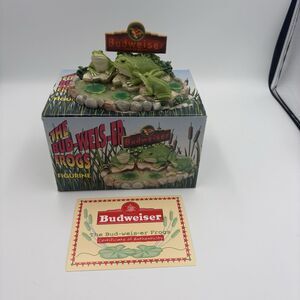 1995 Vintage Bud-weis-er Frogs Figure With Authenticity